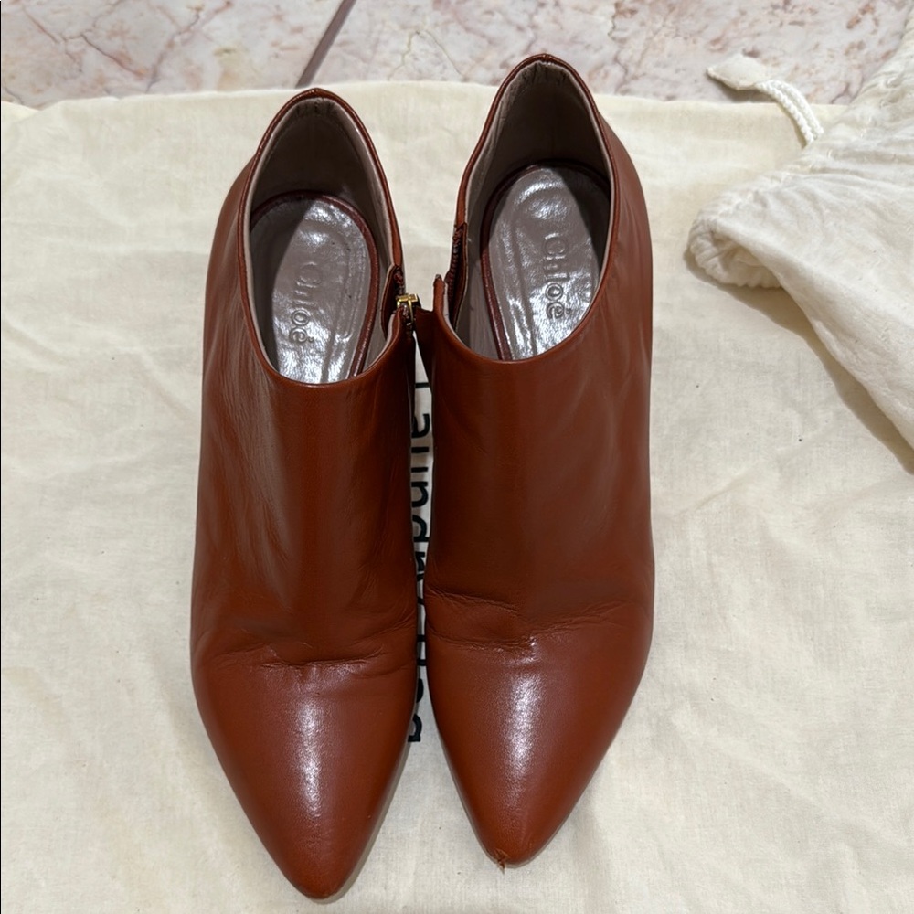 Elegant Brown Leather Ankle Boots